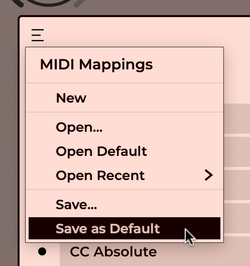 Plugin Save MIDI mappings