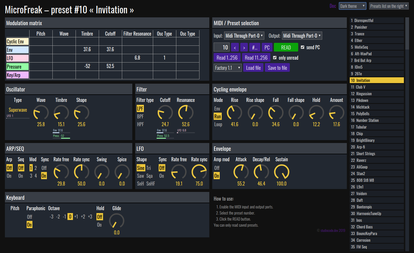 MIDI Baby editor MIDI Baby editor